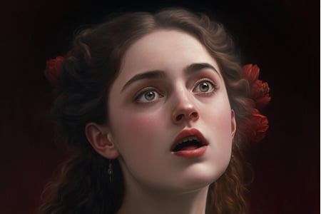 Jeune femme chantant, inspir&eacute;e par Luc 1:46-50