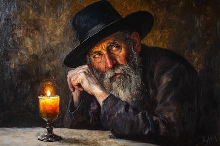 Vieil homme et bougie, avertissement contre l’avarice spirituelle. de Luc 12:13-15
